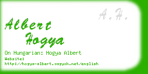 albert hogya business card